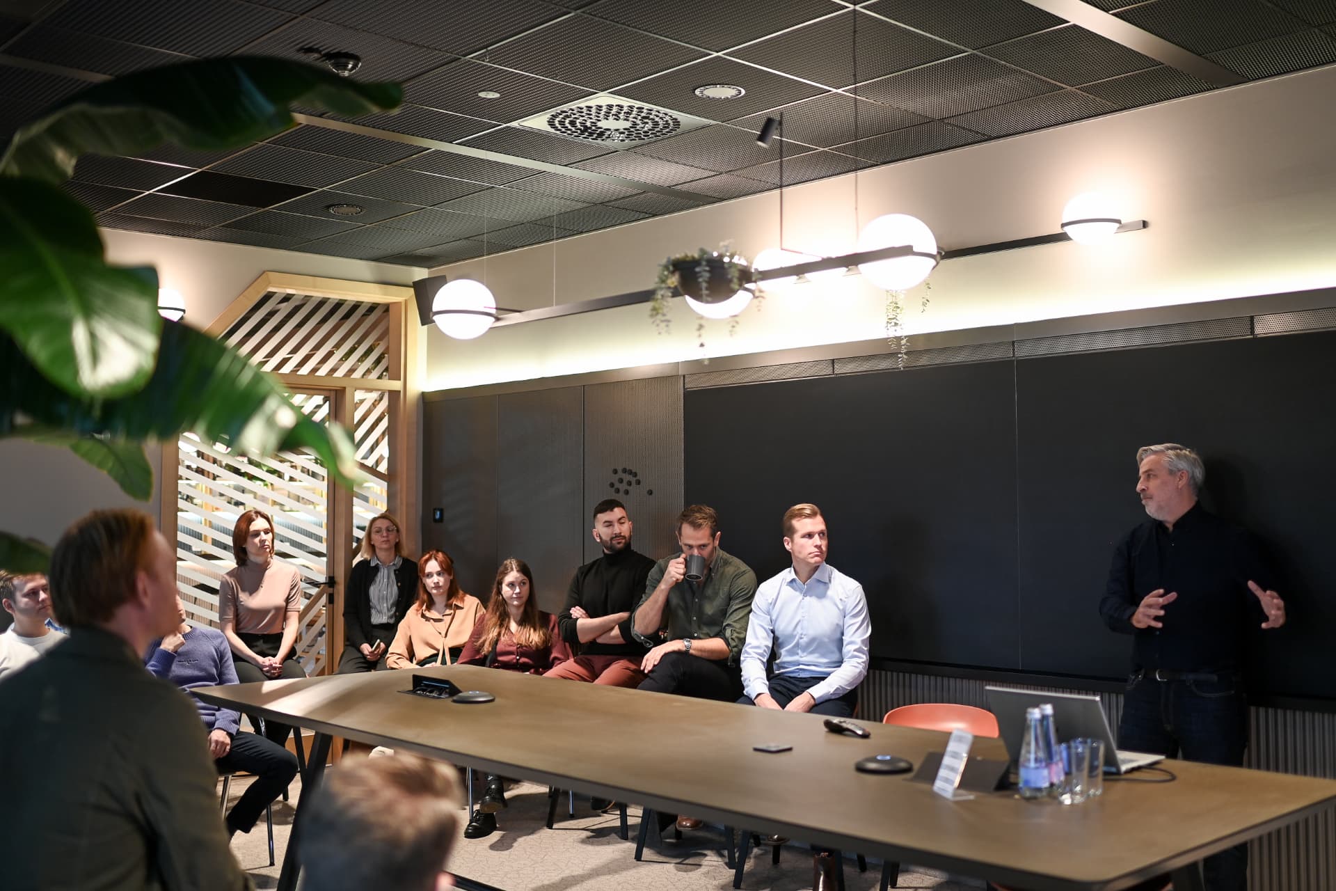 The Weissr team gathered for a talk in the office
